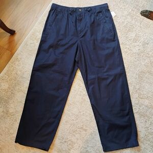 NWT L GAP Baggy Twill Parachute Pants Navy Blue NEW